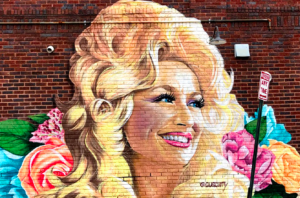 Mural of Dolly Parton by Gus Cutty