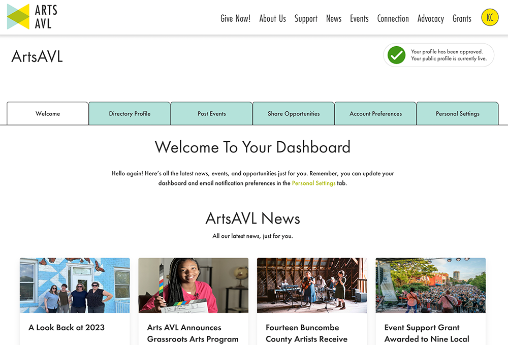 ArtsAVL Creative Portal