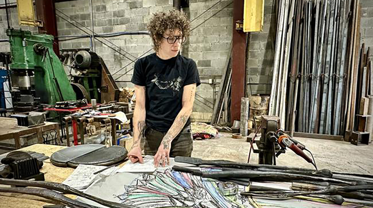 Artist Rachel David at Red Metal Studios