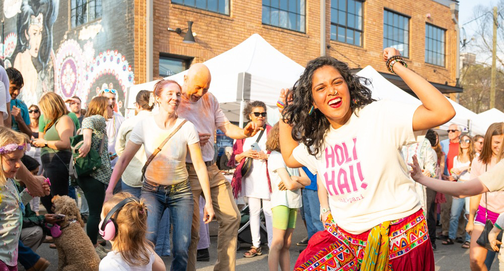 Holi Celebration image courtesy of Asheville Downtown Association